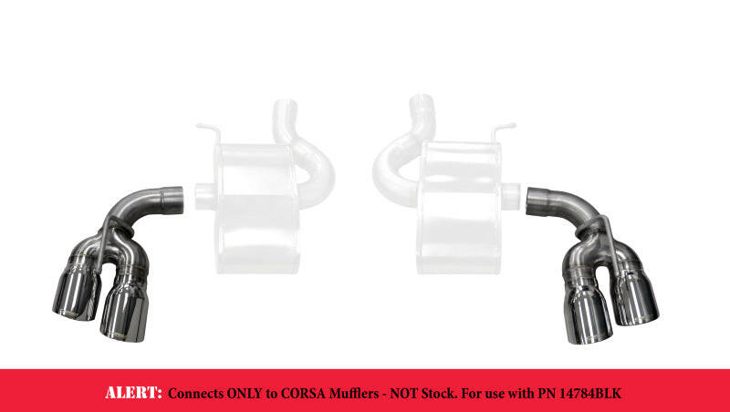Corsa 2017-2024 Chevy Camaro SS 2.75in Inlet / 4in Outlet Polished Tip Kit (For Corsa Exhaust Only) Tips CORSA Performance