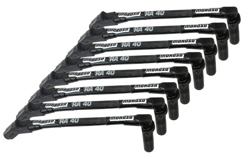 Moroso GM LS Ignition Wire Set - Ultra 40 - Sleeved - (Use w/Part No 68476) - Black Spark Plug Wire Sets Moroso