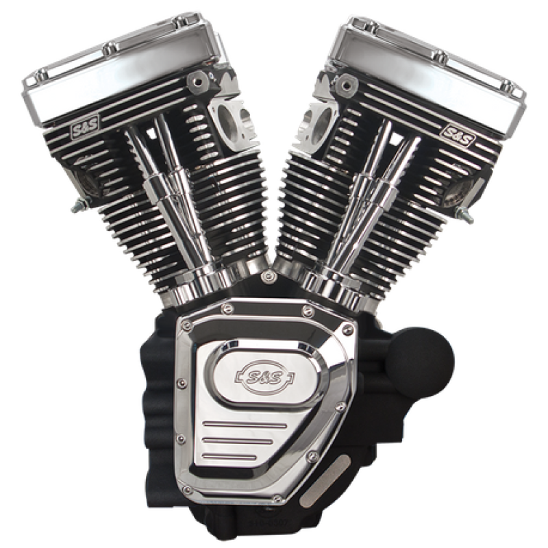 S&S Cycle 07-16 Touring Models T124 T-Series Long Block - Wrinkle Black Engines S&S Cycle