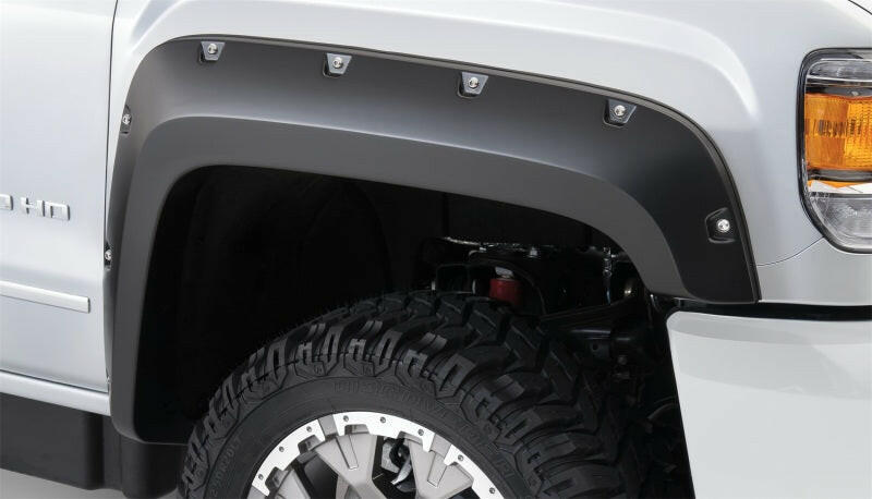 Bushwacker 15-18 GMC Sierra 2500 HD Pocket Style Flares 2pc - Black Fender Flares Bushwacker