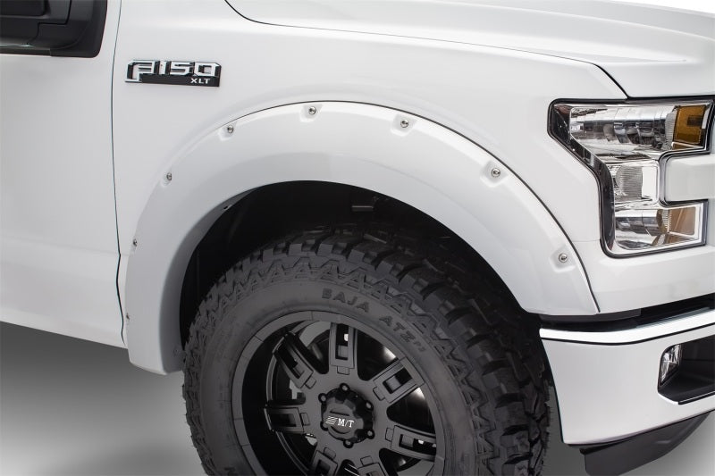 Bushwacker 16-17 Ford F-150 Styleside Pocket Style Flares 4pc 78.9/67.1/97.6in Bed - Oxford White Fender Flares Bushwacker