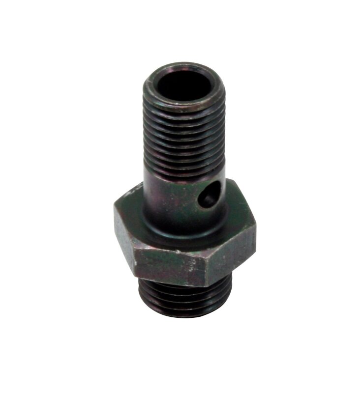 AEM High Volume Fuel Rail Banjo Fitting w/ Hole - Male -6AN ORB thread (9/16in -18) Fittings AEM