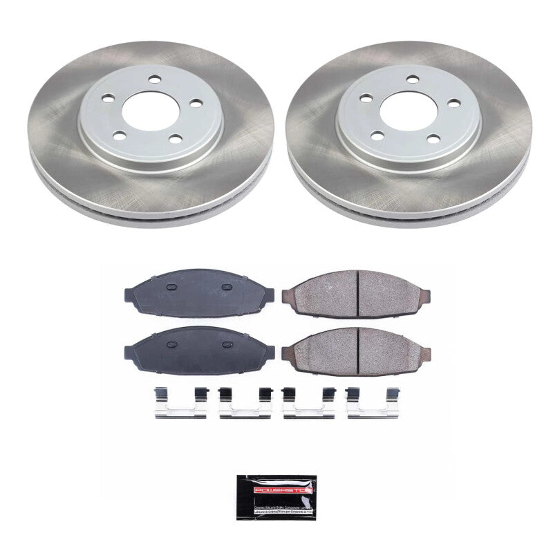 Power Stop 03-04 Mercury Marauder Front Semi-Coated Rotor Kit Brake Kits - Performance Blank PowerStop