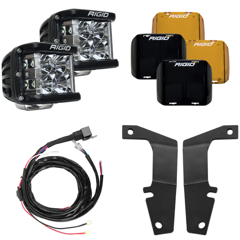 Rigid Industries 10-20 Toyota 4Runner A-Pillar Light Kit w/D-SS Flood Light Bars & Cubes Rigid Industries