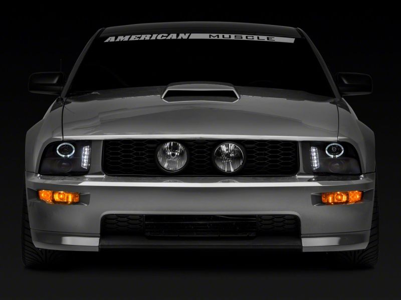 Raxiom 05-09 Ford Mustang Excluding GT500 LED Halo Projector Headlights- Blk Housing (Clear Lens) Headlights Raxiom