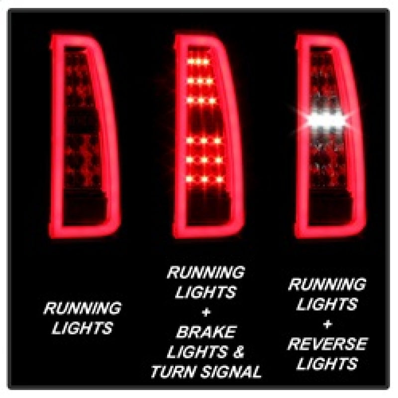 Spyder Chevy Tahoe / Suburban 15-17 LED Tail Lights - Red Clear (ALT-YD-CTA15-LED-RC) Tail Lights SPYDER