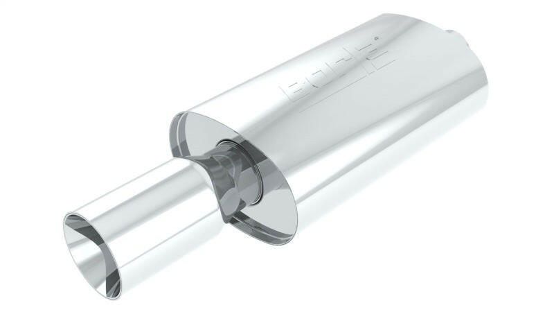 Borla Boomer Blow Torch Muffler Oval 2-1/4in x 4in Side Round Out Muffler Borla