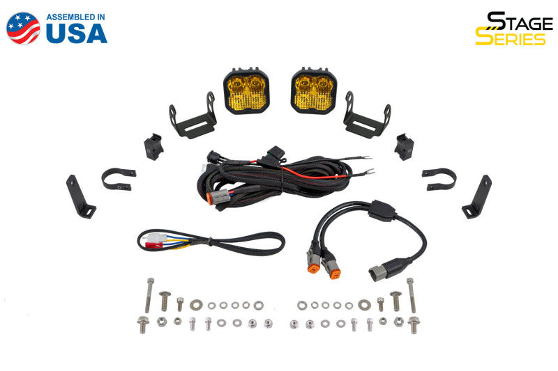 Diode Dynamics SS3 LED Bumper 1 1/2 In Roll Bar Kit Pro - Yellow Combo (Pair) Light Accessories and Wiring Diode Dynamics