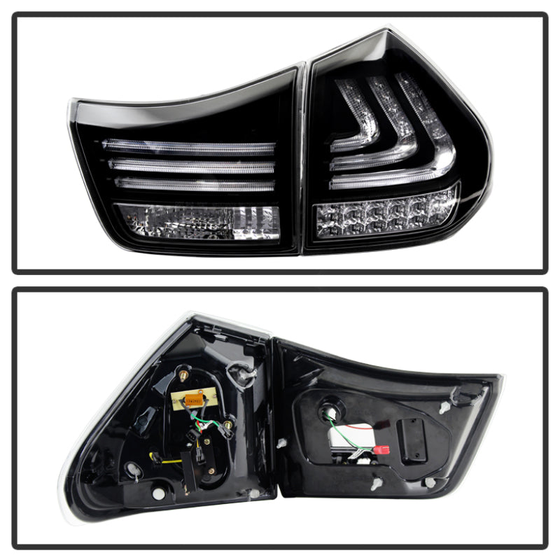 Spyder Lexus RX330/RX350 04-09 LED Tail Lights Black ALT-YD-LRX04-LED-BK Tail Lights SPYDER