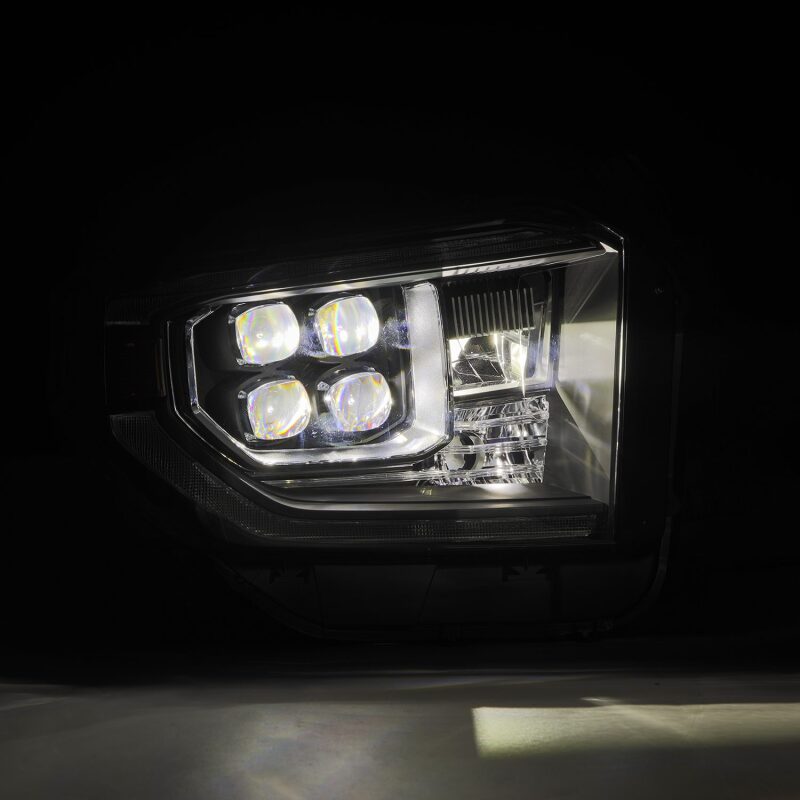 AlphaRex 14-21 Toyota Tundra NOVA-Series LED Proj Headlights Blk w/Actv Light & Seq. Sig + DRL Headlights AlphaRex