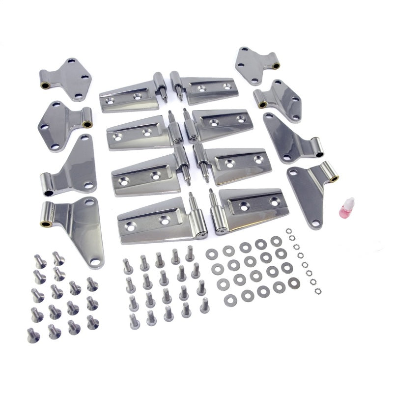 Rugged Ridge 07-18 Jeep Wrangler JKU Stainless Steel Door Hinge Kit Hardware Kits - Other Rugged Ridge