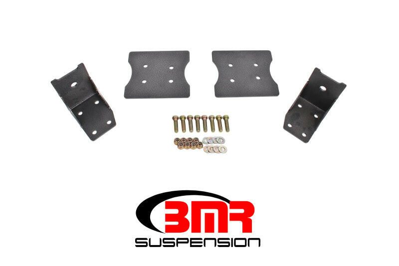 BMR 79-04 Fox Mustang Lower Torque Box Reinforcement Plates - Black Hammertone Diff Braces BMR Suspension