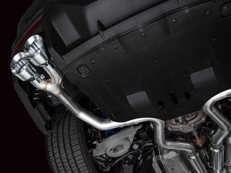AWE 2024 Ford Mustang Dark Horse S650 RWD Track Edition Cat-Back Exhaust w/ Quad Chrome Silver Tips Catback AWE Tuning