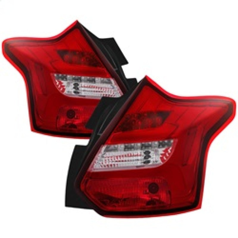 Spyder 12-14 Ford Focus 5DR LED Tail Lights - Red Clear (ALT-YD-FF12-LED-RC) Tail Lights SPYDER
