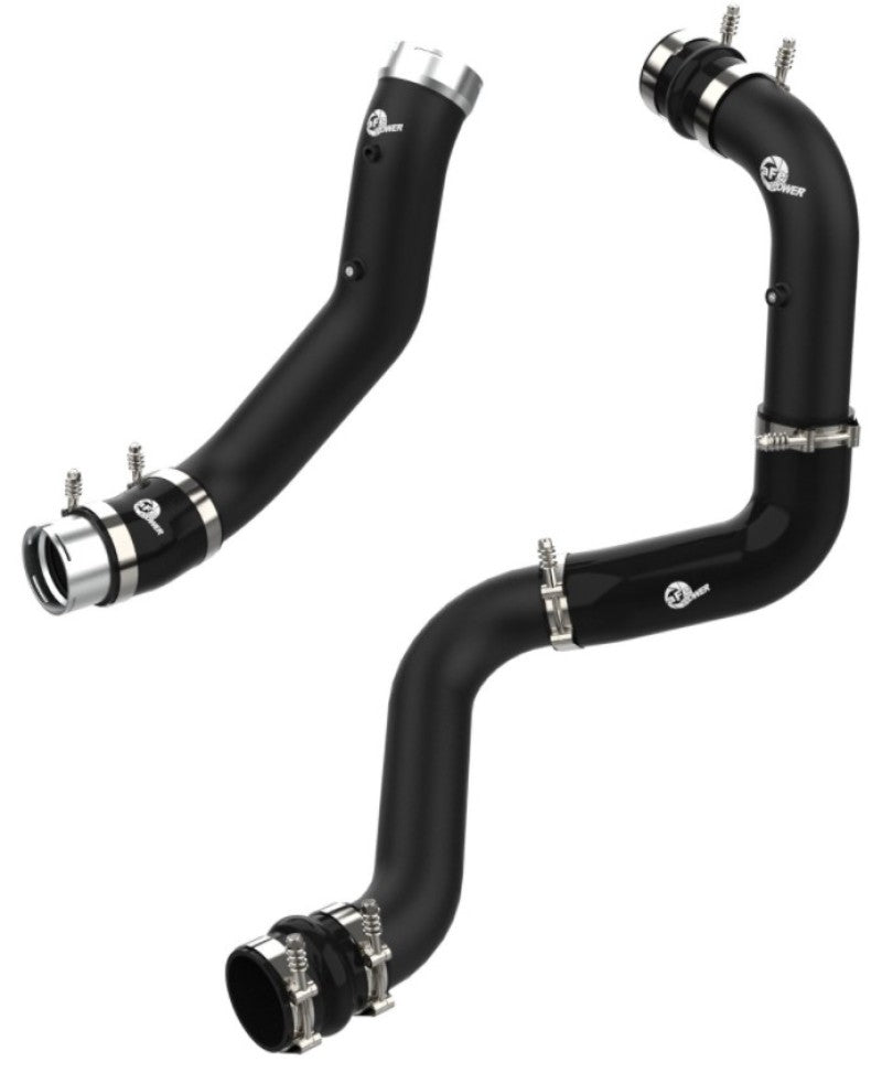 aFe BladeRunner Black 3in Aluminum Charge Pipe Kit 20-21 GM Diesel Trucks V8-6.6L (td) L5P Intercoolers aFe