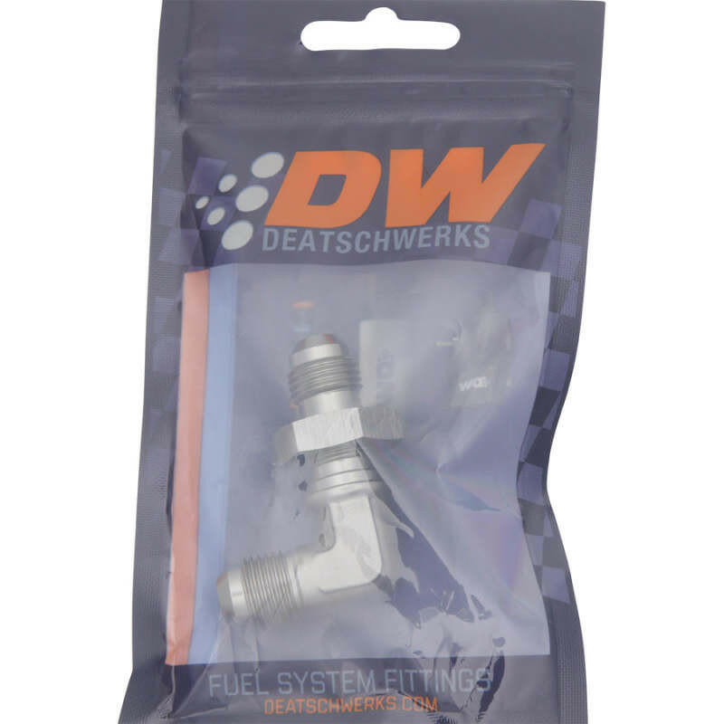 DeatschWerks 6AN Male Flare To 6AN Male Flare Bulkhead Adapter 90-Degree (Incl. Nut) Fittings DeatschWerks