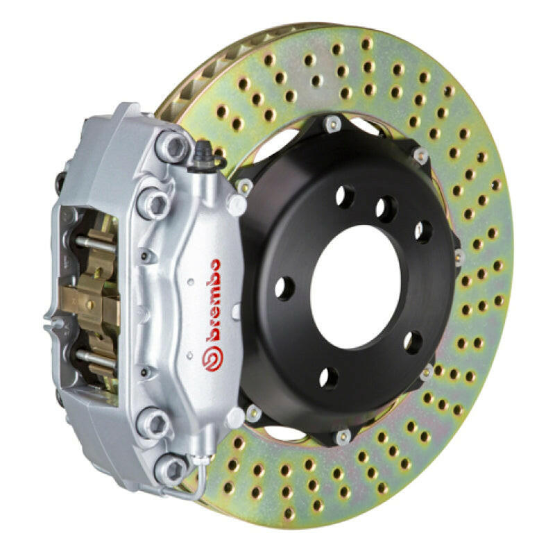 Brembo 05-11 Elise (Excl 4-Caliper Equipped) Fr GT BBK 4Pist Cast 2pc 328x28 2pc Rtr Drill-Silver Brake Kits - Performance Slot Brembo