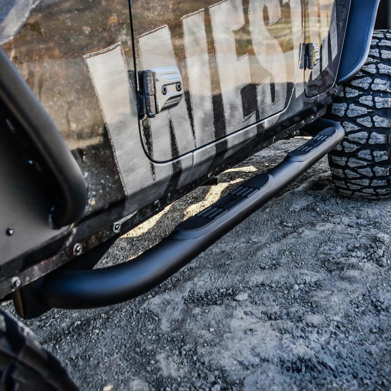 Westin 18-22 Jeep Wrangler JLU 4dr. E-Series 3 Nerf Step Bars - Tex. Blk Nerf Bars Westin