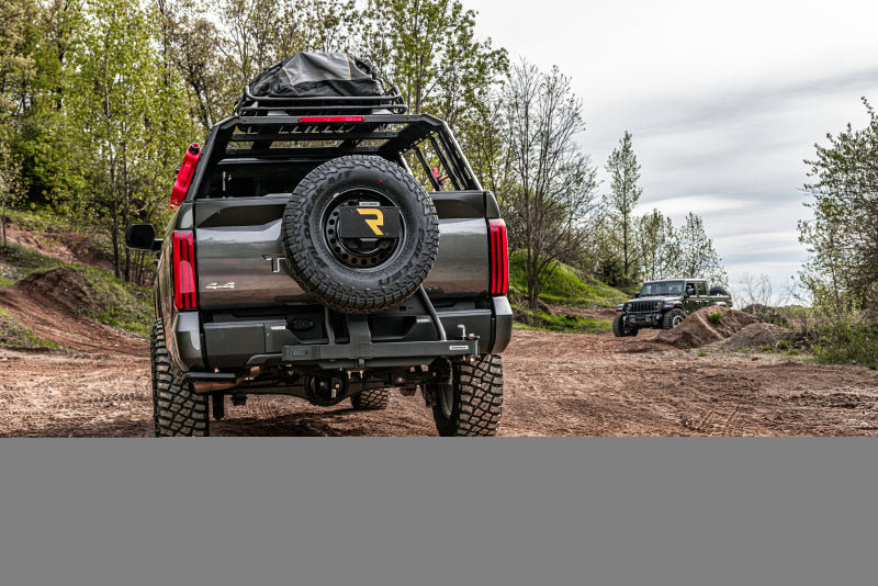 Go Rhino Swing-A-Way Hitch Mounted Tire Carrier (Lic. Plate Lights Not Included) - Textured Black Tire Carriers Go Rhino