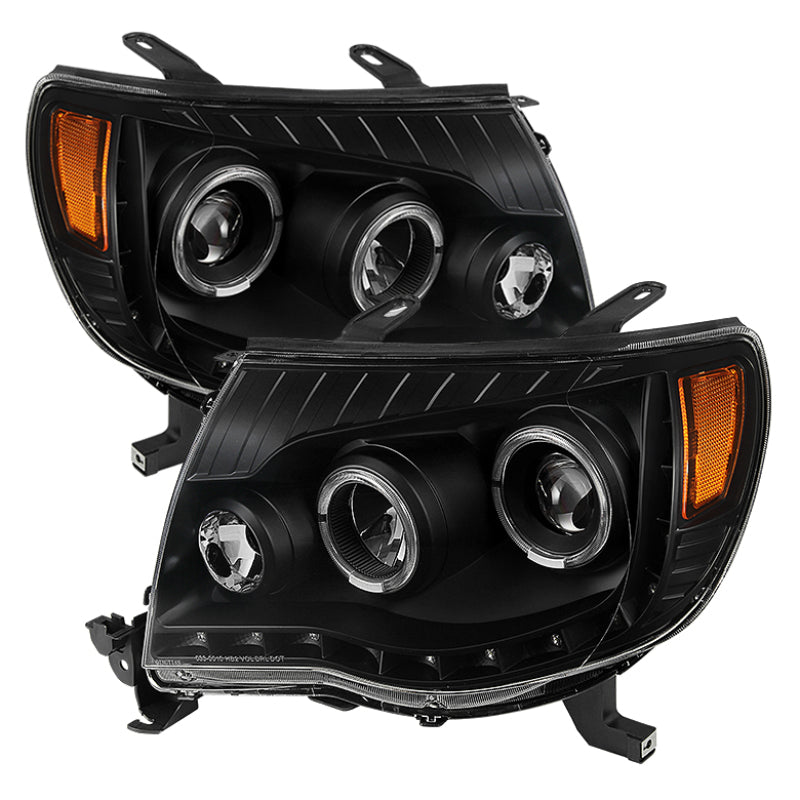 xTune Toyota Tacoma 05-11 Halo Projector Headlights Black PRO-JH-TT05-LED-BK Headlights SPYDER