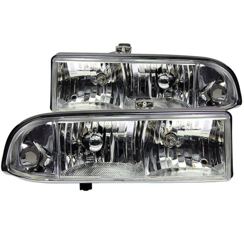 ANZO 1998-2005 Chevrolet S-10 Crystal Headlights Chrome Headlights ANZO