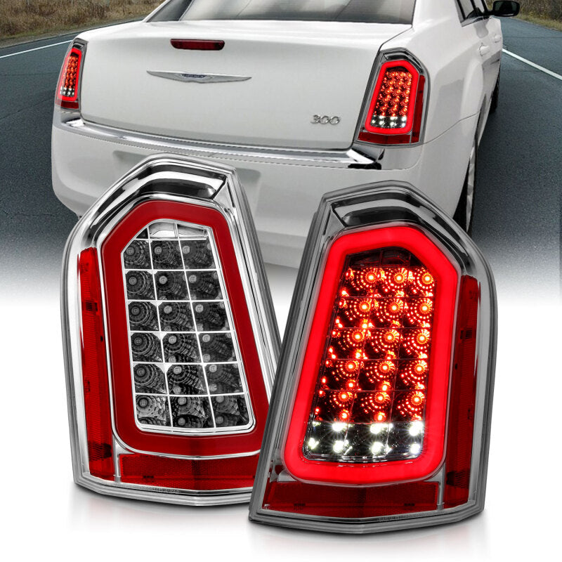 ANZO 11-14 Chrysler 300 LED Taillights Chrome w/ Sequential Tail Lights ANZO