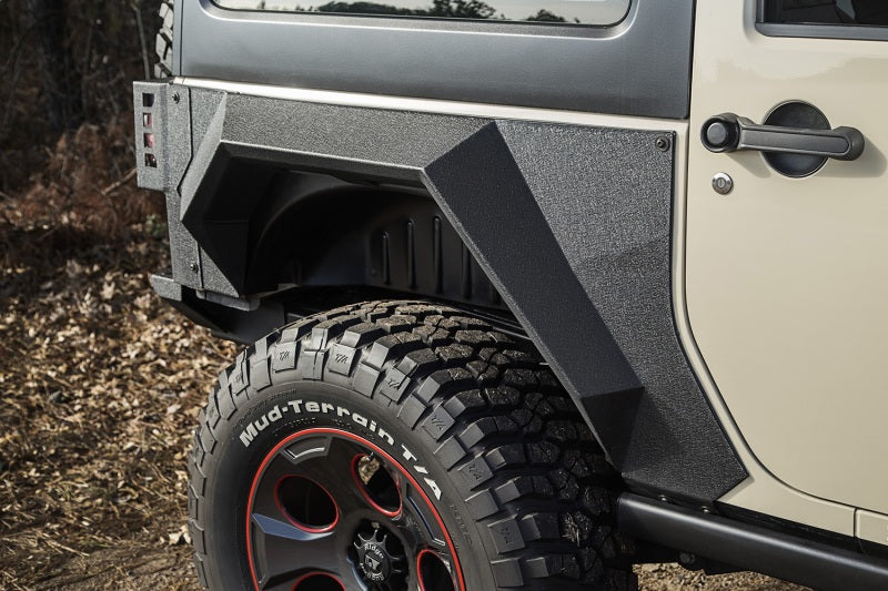 Rugged Ridge XHD Rear Armor Fenders Pair 2 Dr 07-18 Jeep Wrangler JK Fenders Rugged Ridge