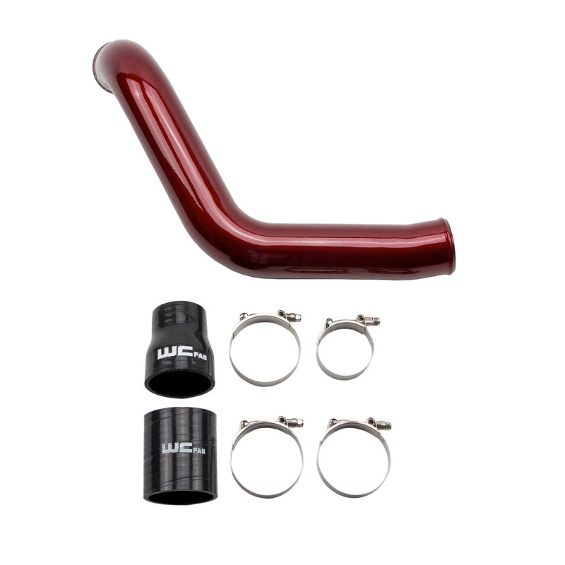 Wehrli 04-05 Duramax (LLY) Passenger Side 3in Intercooler Pipe - Red Intercooler Pipe Kits Wehrli