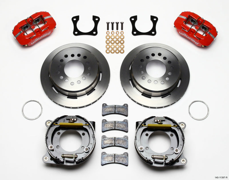 Wilwood Dynapro Low-Profile 11.00in P-Brake Kit - Red 58-64 Olds/Pontiac Ends 2.81in Offset Big Brake Kits Wilwood