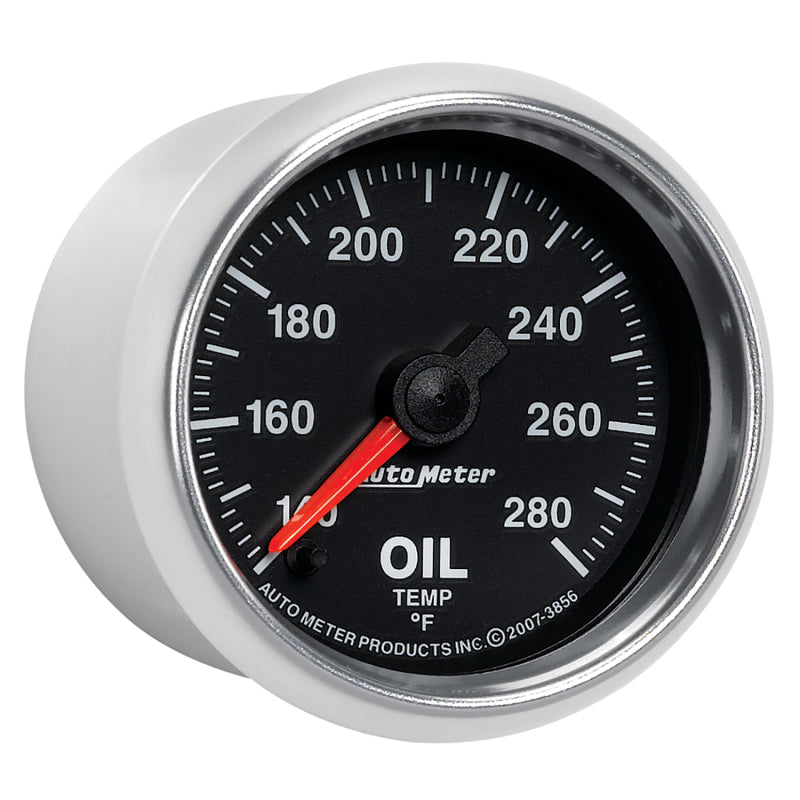 Autometer GS Series 2-1/16in Oil Temperature Gauge 140-280 Degrees Electric Full Sweep Gauges AutoMeter