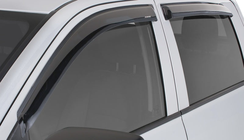 Stampede 2019 Chevy Silverado 1500 Double Cab Pickup Tape-Onz Sidewind Deflector 4pc - Smoke Wind Deflectors Stampede