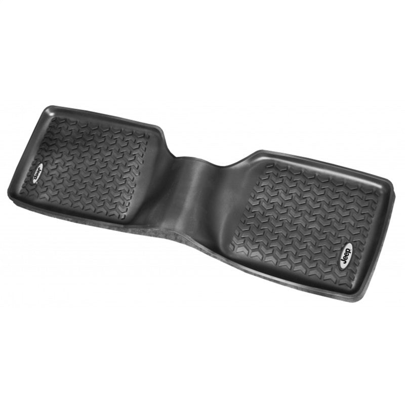 Rugged Ridge Floor Liner Rear Black 1984-2001 Jeep Logo Cherokee XJ Floor Mats - Rubber Rugged Ridge