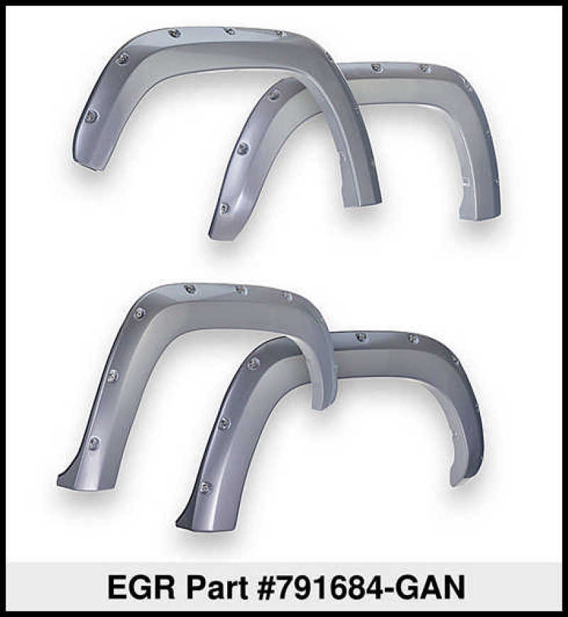 EGR 15+ GMC Sierra HD Bolt-On Look Color Match Fender Flares - Set - FF Switchblade Silver Fender Flares EGR