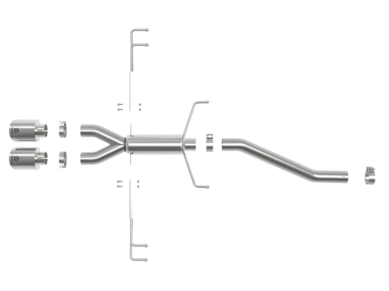 aFe Takeda 2.5in 304SS Axle-Back Exhaust System 17-19 Honda Civic Type R L4-2.0L (t) - Polished Tip Axle Back aFe