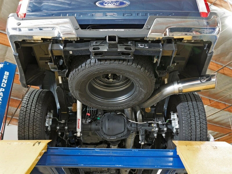 aFe ATLAS 5in DPF-Back Alum Steel Exhaust System w/Polished Tip 2017 Ford Diesel Trucks V8-6.7L (td) DPF Back aFe