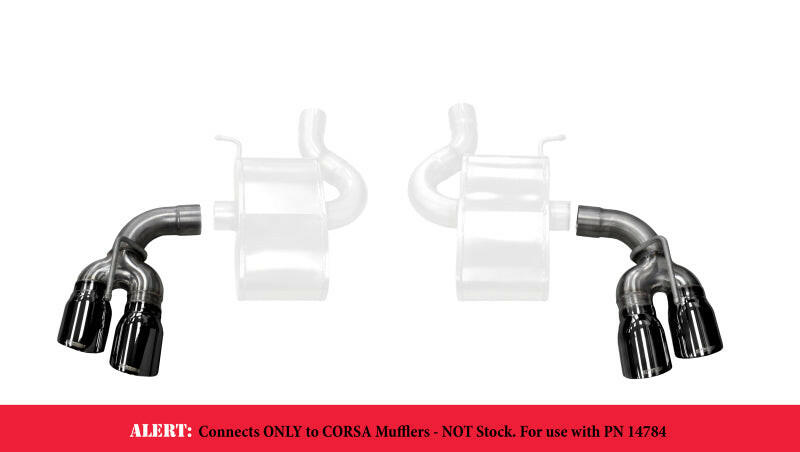 Corsa 2017-24 Chevy Camaro ZL1 2.75in Inlet / 4.0in Outlet Black PVD Tip Kit (For Corsa ExhaustOnly) Tips CORSA Performance