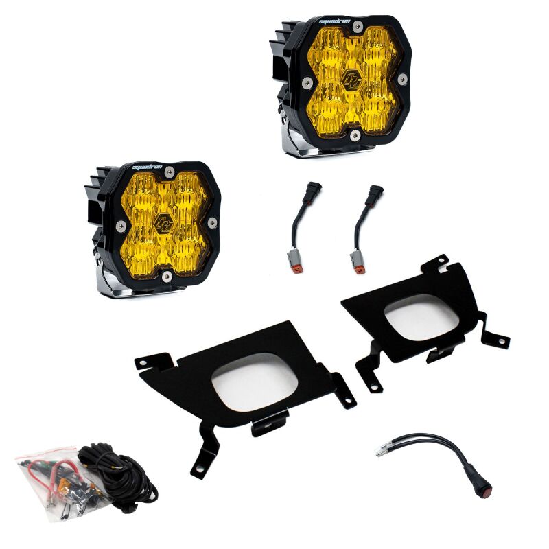 Baja Designs 19-22 Chevy 1500 / 20-22 2500/3500 Squadron Sport 2.0 Fog Pocket Kit (WC) - Baja Amber Fog Lights Baja Designs