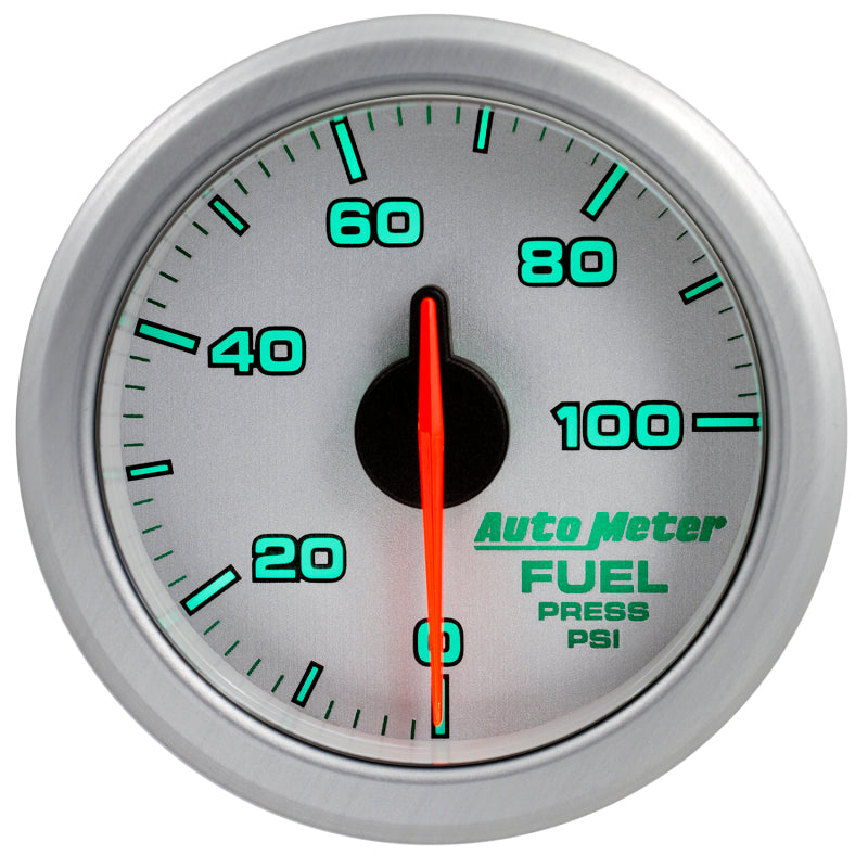 Autometer Airdrive 2-1/6in Fuel Pressure Gauge 0-100 PSI - Silver Gauges AutoMeter