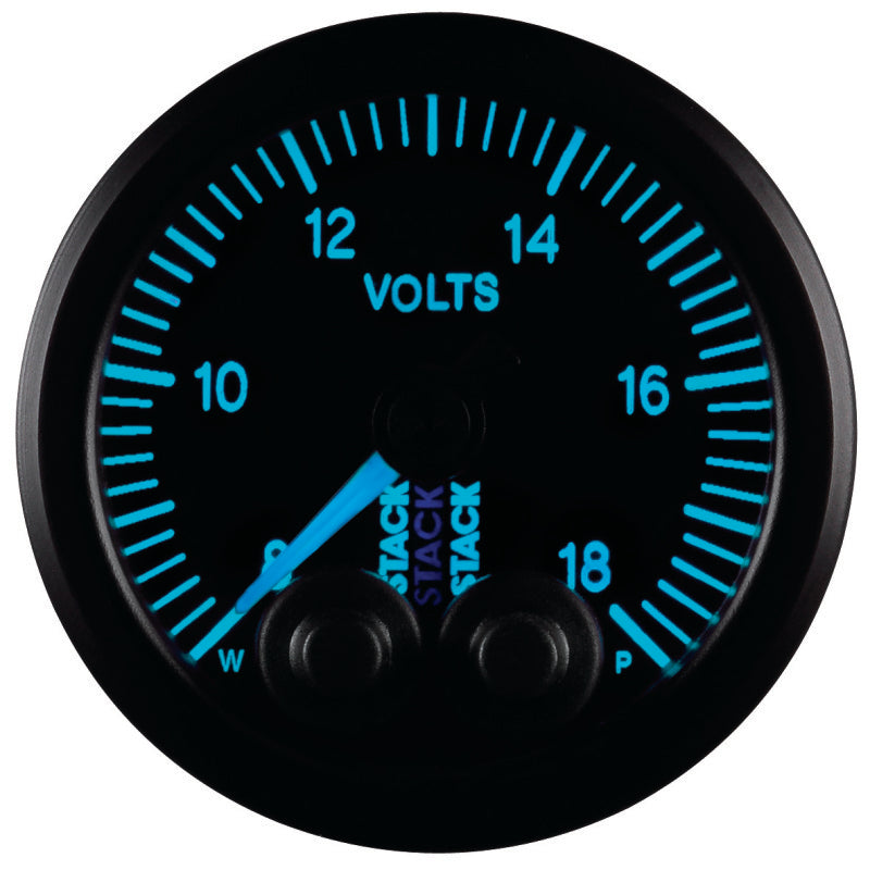 Autometer Stack 52mm 8-18V Pro-Control Battery Voltage Gauge -Black Gauges AutoMeter