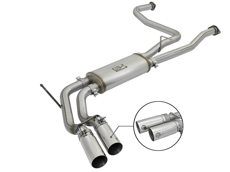 aFe POWER Rebel Series 2-1/2in 409 SS Cat Back Exhaust w/ Polished Tips 16-17 Nissan Titan V8 5.6L Catback aFe