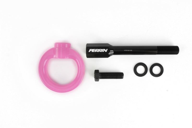 PERRIN 02-07 Subaru WRX/STI Tow Hook Kit (Front) - Hyper Pink Tow Hooks Perrin Performance