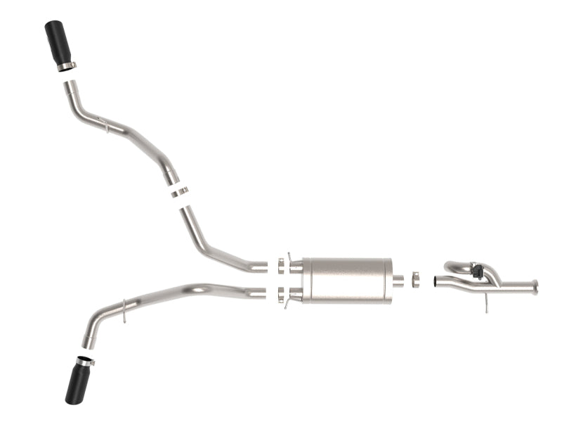 aFe Gemini XV 3in 304 SS Cat-Back Exhaust w/ Cutout 09-18 GM Trucks 4.3L/4.8L/5.3L w/ Black Tips Catback aFe