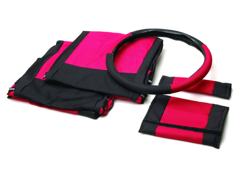 Rampage 1987-1995 Jeep Wrangler(YJ) Comfort Combo Seat Covers - Black/Red Seat Covers Rampage