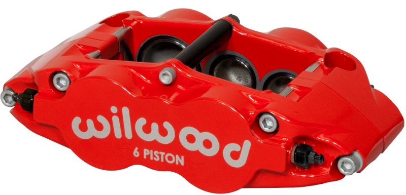 Wilwood Caliper-Forged Narrow Superlite 6R-L/H 1.75/1.25/1.25in Pistons 1.10in Rotor - Red Brake Calipers - Perf Wilwood