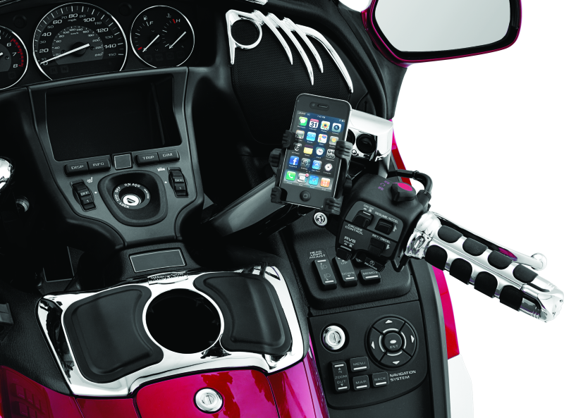 Kuryakyn Tech Connect Perch Mount Black Standard Phone Holders Kuryakyn