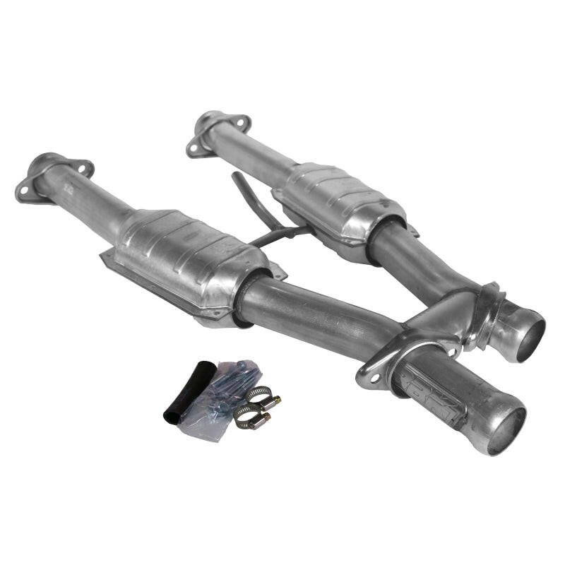 BBK 79-93 Mustang 5.0 Short Mid H Pipe With Catalytic Converters 2-1/2 For BBK Long Tube Headers H Pipes BBK