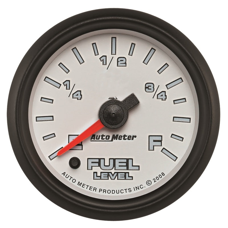 Autometer Pro-Cycle Gauge Fuel Level 2 1/16in 0-280 Programmable White Gauges AutoMeter