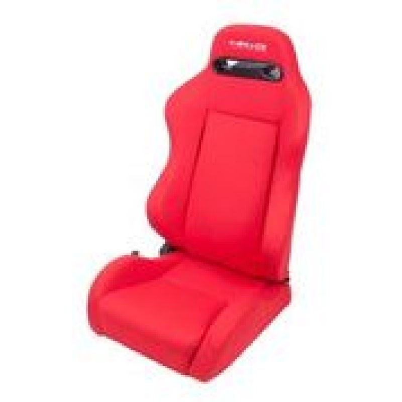 NRG Sport Seats (Pair) Type-R Cloth w/NRG Logo - Red w/Red Stitch Reclineable Seats NRG