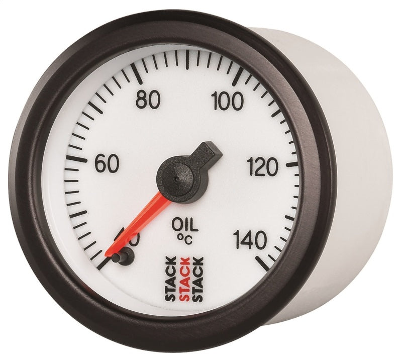 Autometer Stack 52mm 40-140 Deg C 1/8in NPTF Male Pro Stepper Motor Oil Temp Gauge - White Gauges AutoMeter