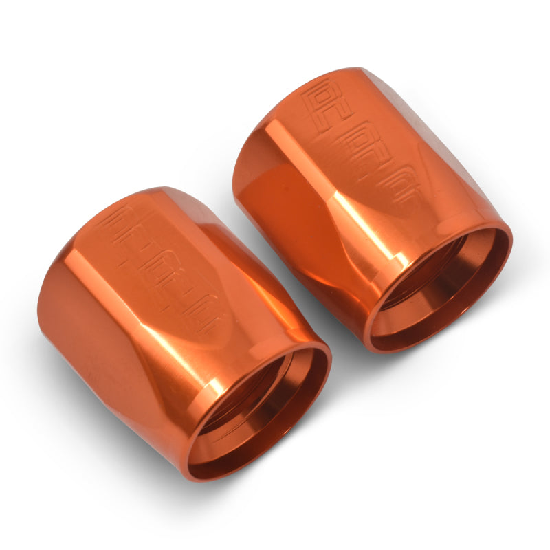 Russell Performance 2-Piece -10 AN Anodized Full Flow Swivel Hose End Sockets (Qty 2) - Orange Fittings Russell
